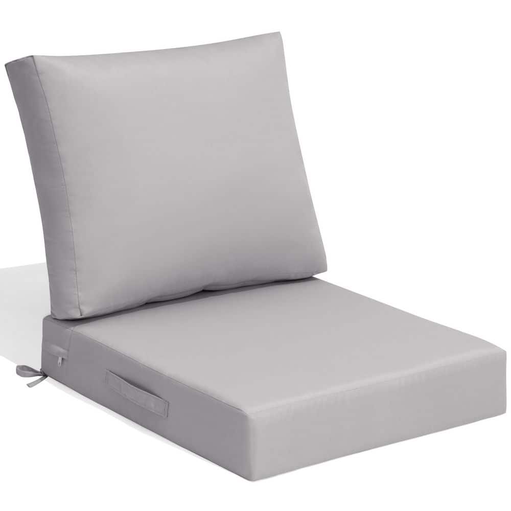 24 x 24 in. Light Gray Outdoor Deep Seat Cushion Set Water-Resistant and Fade-Resistant Patio Furniture Cushion price history on PriceWatchPro