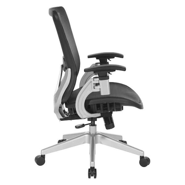 Office Star Ventilated Manager's Office Desk Chair with Breathable Mesh  Seat and Back, Black Base, Black