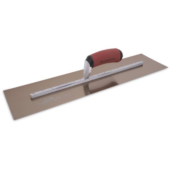 MARSHALLTOWN 20 in. x 5 in. Curved Durasoft Handle Golden Stainless Steel Finishing Trowel