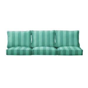25 in. x 23 in. Deep Seating Indoor/Outdoor Couch Cushion Set in Preview Lagoon