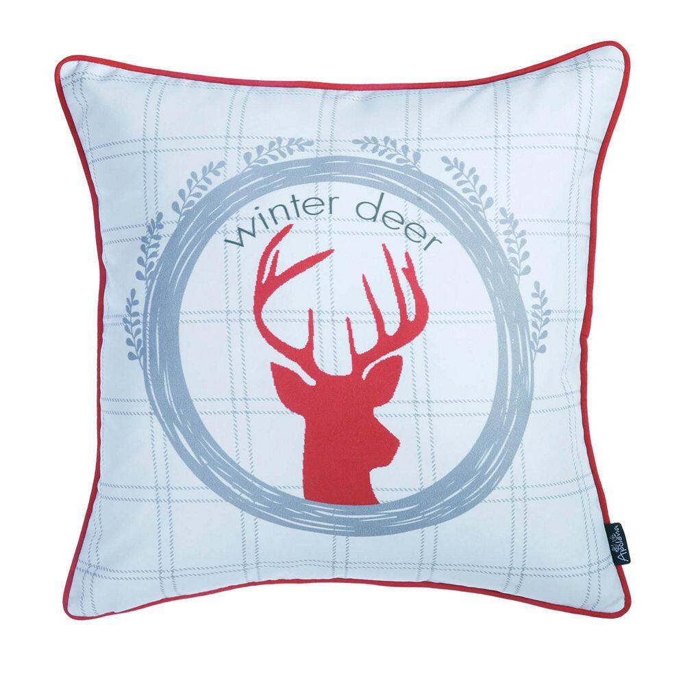 Festive Red and White Christmas Throw Pillow Set, 18" x 18"