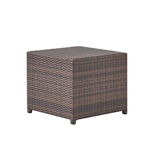 Christopher Multi-Brown Round and Square Wicker Outdoor Patio Accent Table