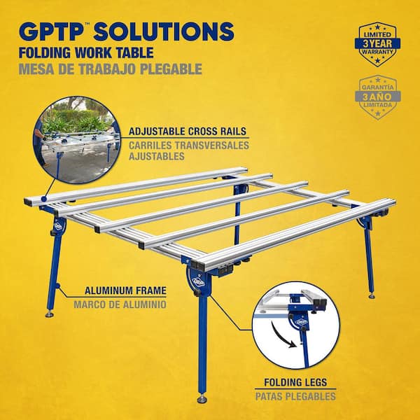 GPTP 5 ft. W x 6 ft. D Folding Work Table with Quick-connect brackets for Additional Tables