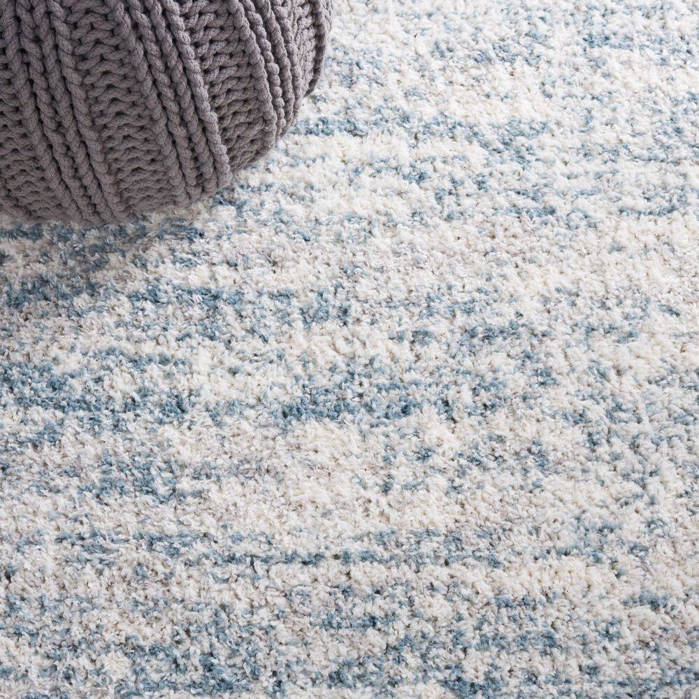 Ivory Synthetic Hand-knotted Shag Runner Rug 2' x 10'