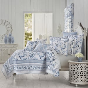 Rialto French Blue Polyester King/California King 3-Piece Quilt Set