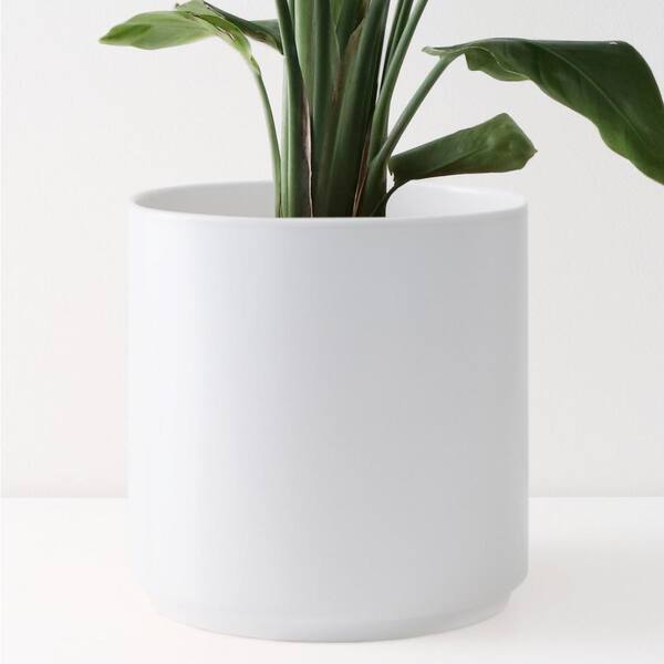 Peach Pebble 15 In White Ceramic Indoor Planter Pl Cp Cr 03 01 15 The Home Depot