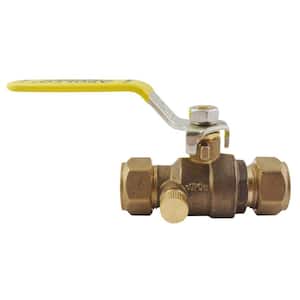 3/4 in. Bronze Compression Ball Valve with Drain Full-Port