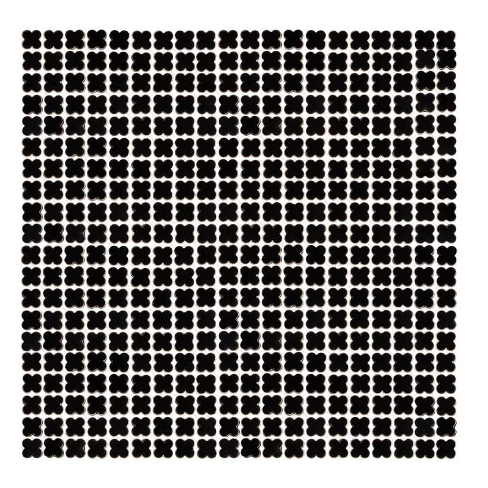 Fioretti Glossy Black 6 in. x 6 in. Porcelain Mosaic Take Home Tile Sample price history on PriceWatchPro