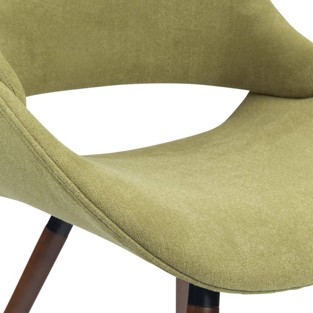 Simpli Home Malden Parsons Side Chair in Acid Green with Wood Base