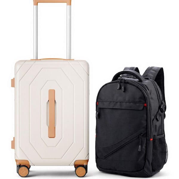 HONGGE 2-Piece Hardside Luggage Set and Backpack Set, with TSA