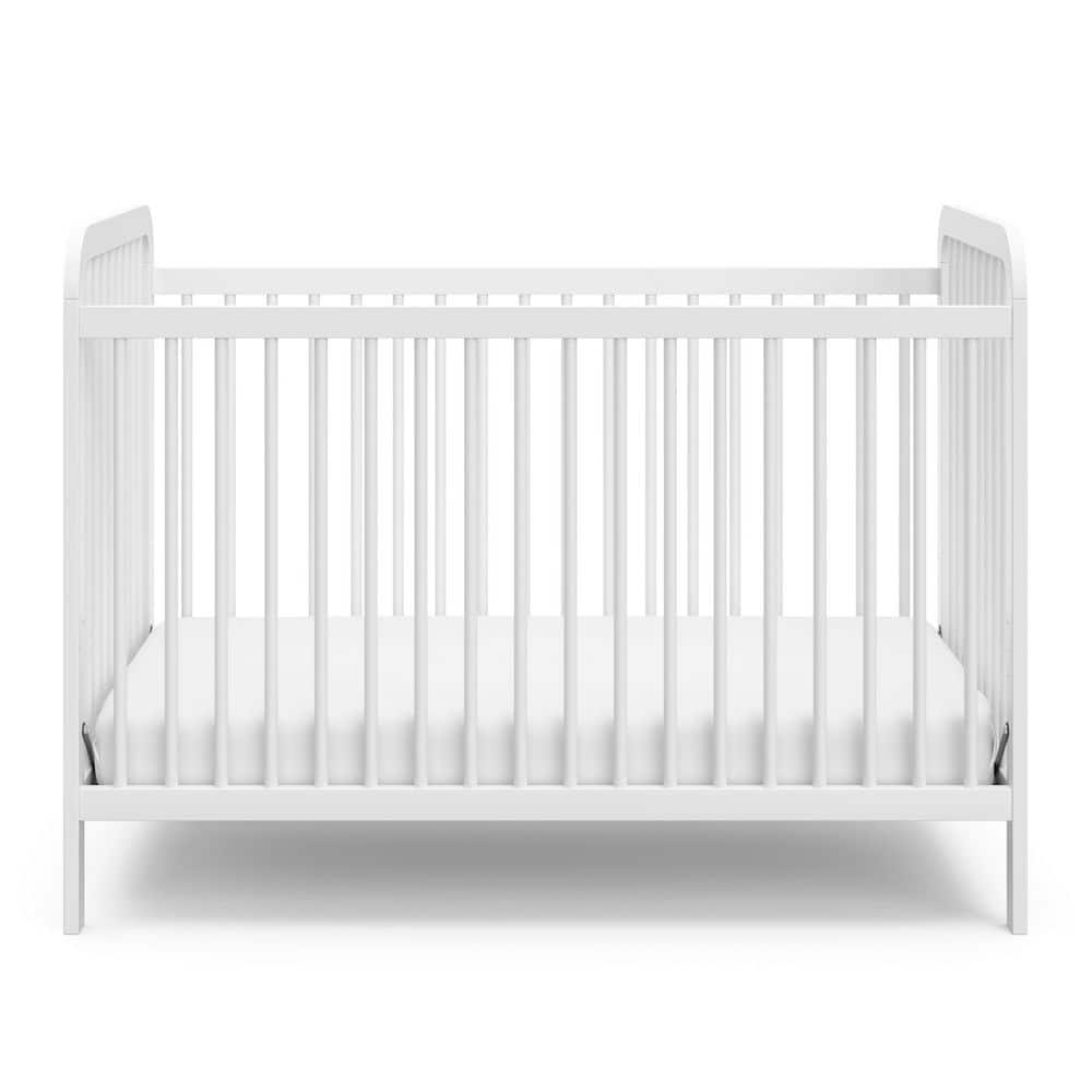 White Pine Wood 3-in-1 Convertible Crib with Adjustable Height
