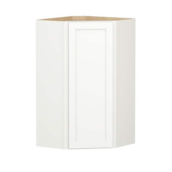 SIMPLY WOODMARK PRO Shaker Full Overlay 24 in. W. x 12 in. D x 42 in. H Plywood Assembled Corner Wall Kitchen Cabinet in Linen White