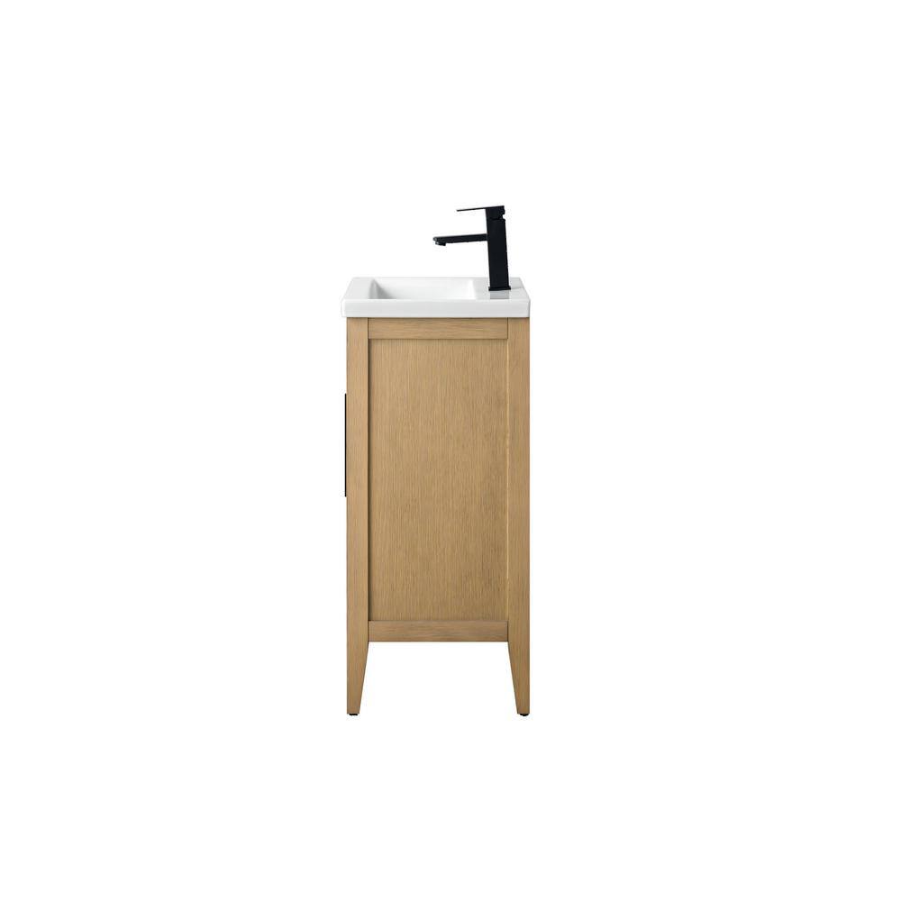 Natural Oak Single Bathroom Vanity with Ceramic Top