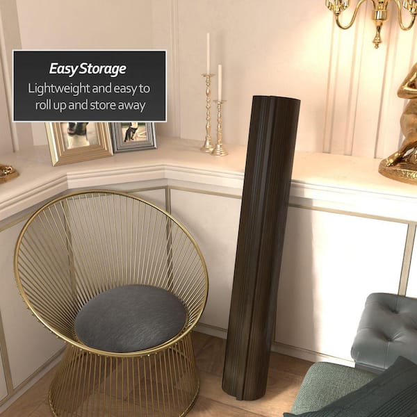 RED LANTERN Bamboo Wave 48 in. Dark Mocha 1-Panel Room Divider BF