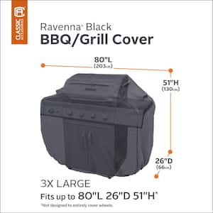 Ravenna Black 80 in. 3X-Large BBQ Grill Cover