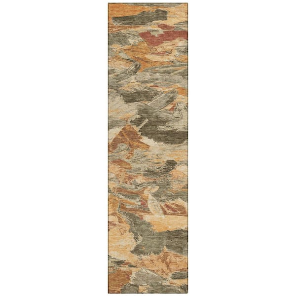 Chantille Machine Washable Indoor/Outdoor Abstract ACN1345 Copper 2 ft. 3 in. x 7 ft. 6 in. Area Rug