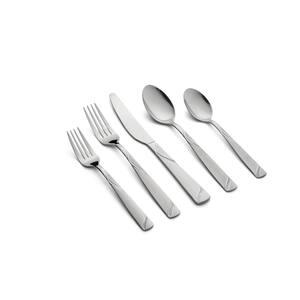 40-Piece Tabitha Sand Pebble 18/0 Stainless Steel with Chrome Buffet (Service for 8)