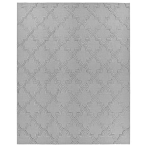 Quatro Silver 8 ft. x 10 ft. Cut-loop Trellis Area Rug