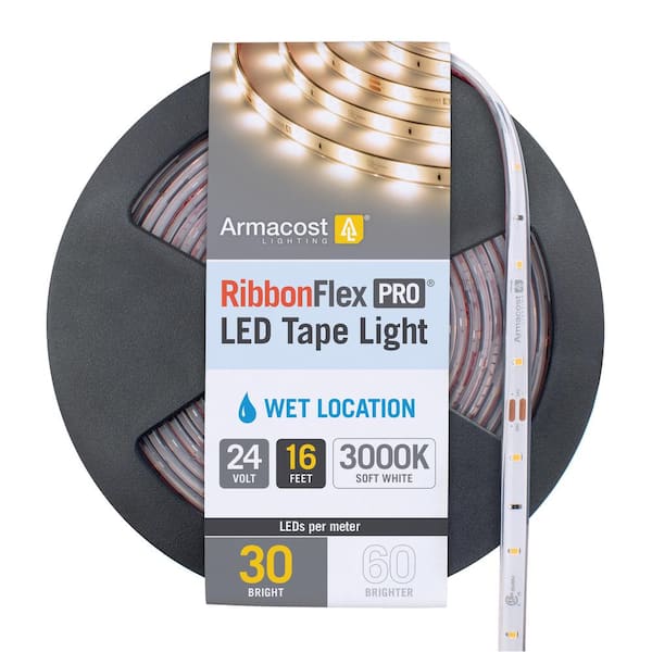 Armacost Lighting RibbonFlex Pro 24-Volt White Outdoor IP67 LED Tape Light  30 LEDs/meter 144430 - The Home Depot