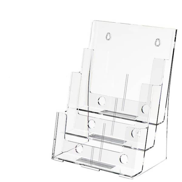 Clear 8.5 x 11 in. Acrylic Display Magazine Rack LX0021 - The Home Depot