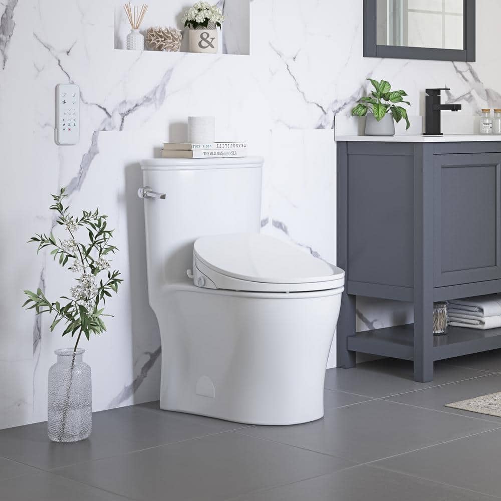 Volta White Elongated Dual Flush Smart Toilet with Bidet
