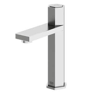 Nova Button Operated Single-Hole Bathroom Faucet in Brushed Nickel
