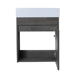 18.1 in. W x 10.2 in. D x 22.8 in. H Bath Vanity Gray with White Cultured Marble Top and Soft Close Door