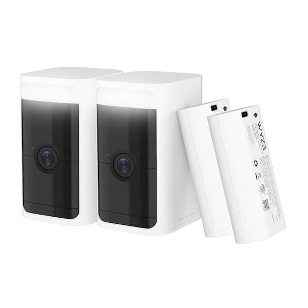 Wyze Battery Cam Pro 2-Pack, Wireless Indoor/Outdoor Home Security Camera, 2k HD Color Night Vision and Built-In Spotlight
