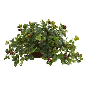 Indoor Raspberry Artificial Plant in Decorative Planter