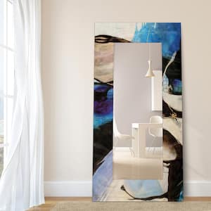 72 in. x 36 in. Motivos Rectangle Framed Printed Tempered Art Glass Beveled Accent Mirror