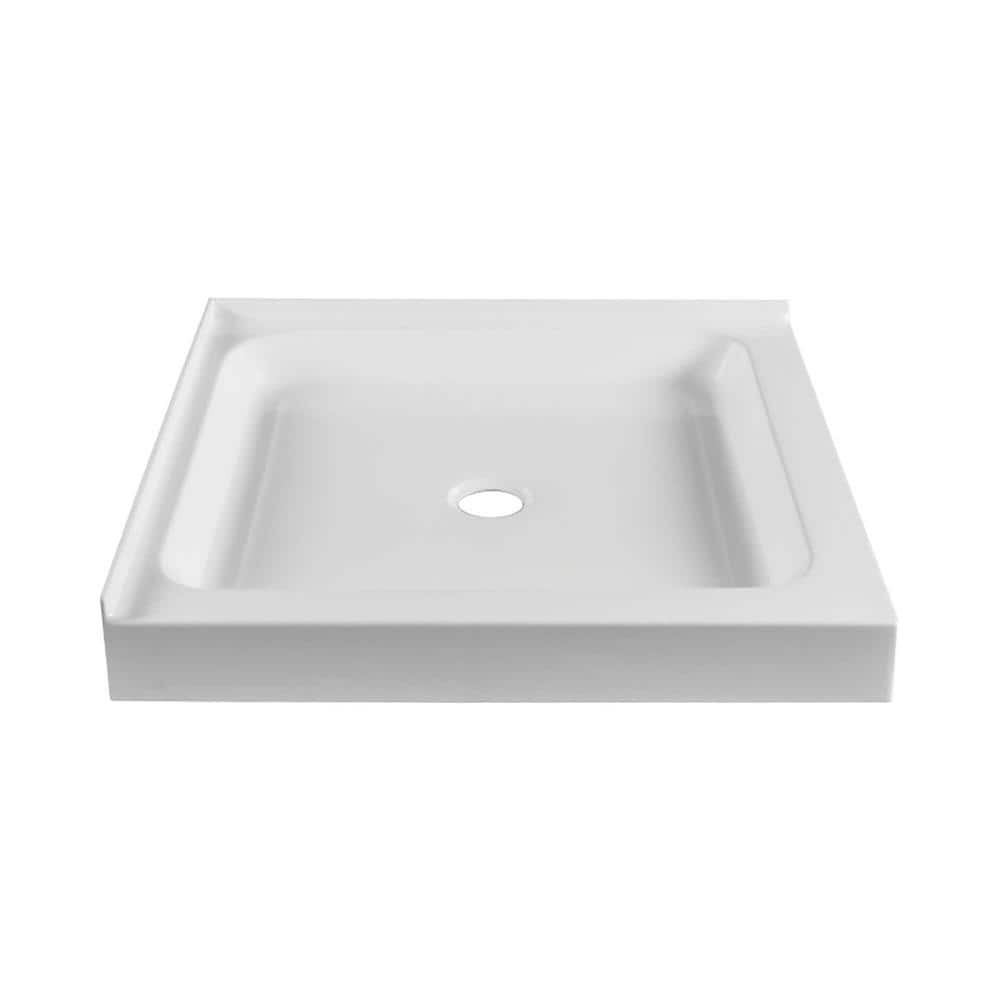 White Acrylic 30 x 30 Double Threshold Shower Base