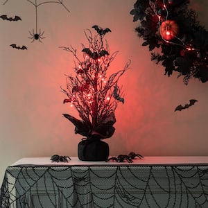 20 in. H Halloween Lighted Bats Table Tree Decor