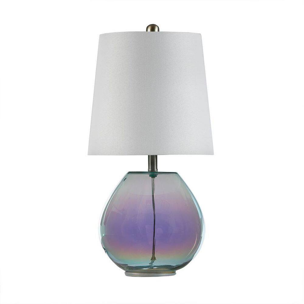 19.50 in. White Ranier Iridescent Glass Table Lamp price history on PriceWatchPro