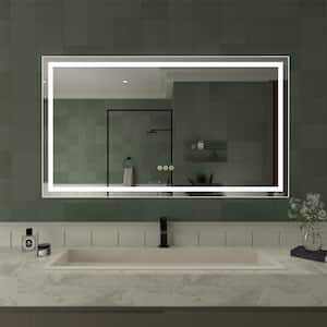 42 in. W x 36 in. H Rectangular Frameless LED Light Anti-Fog Wall Bathroom Vanity Mirror in Polished Crystal