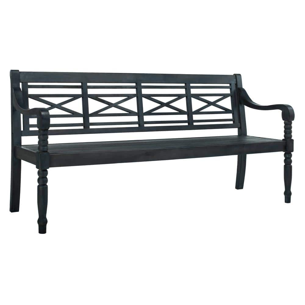 Karoo 70" Dark Slate Gray Acacia Wood Outdoor Bench