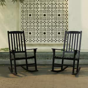 Cambridge Casual Thames Black Wood Outdoor Rocking Chair (Set Of 2)