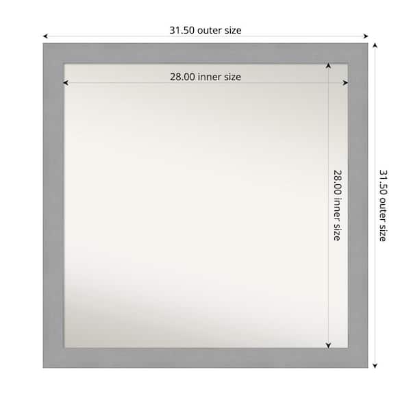Amanti Art Brushed Nickel 31.5 in. x 31.5 in. Custom Non-Beveled Recycled Polystyrene Framed Bathroom Vanity Wall Mirror