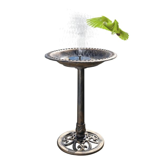 Karl home Copper Resin Single Tier Birdbath 798521776619 - The Home Depot