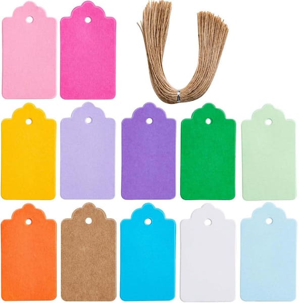 Unbranded 132 Pcs Premium Gift Tags 12 Colors Kraft Paper Double-Sided with String for Christmas DIY Crafts Party