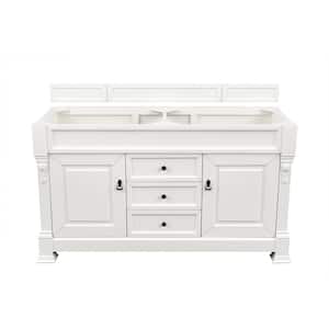 Brookfield 59.5 in. W x 22.75 in. D x 33.5 in. H Bath Vanity Cabinet without Top in Bright White