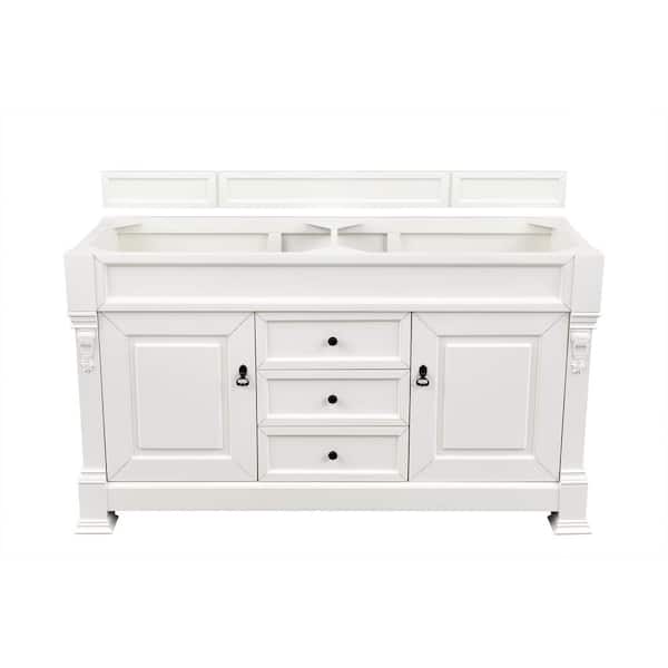 James Martin Vanities Brookfield 59.5 in. W x 22.75 in. D x 33.5 in. H Bath Vanity Cabinet without Top in Bright White