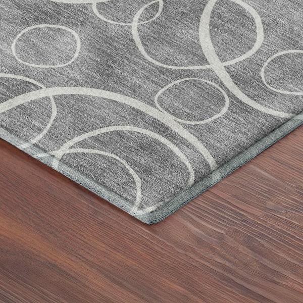 Mayfield Premium Machine Washable Abstract AMF2407 Gray 2 ft. x 3 ft. Accent Rug