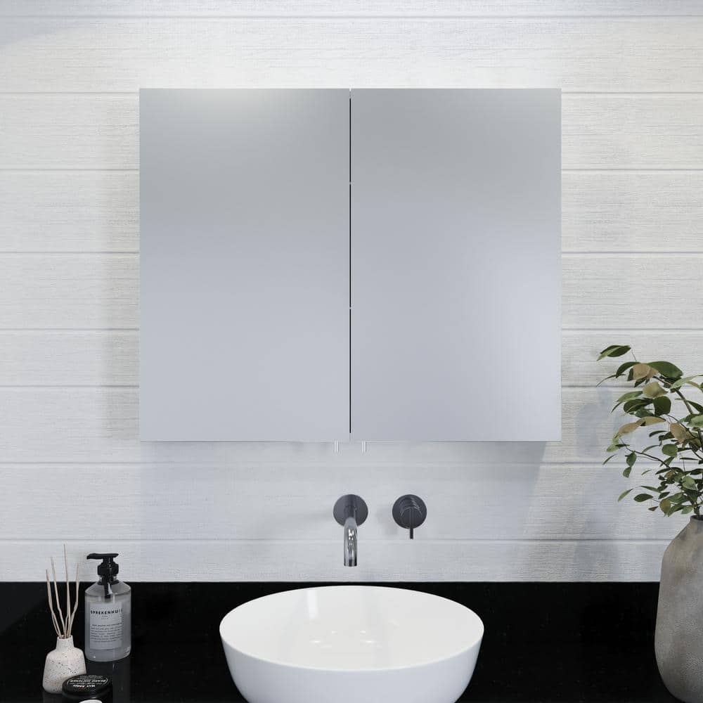 UPC 816705017102 product image for Finchley 31.5 in. W x 26 in. H 2-Door Silver Stainless Steel Surface Mount Medic | upcitemdb.com
