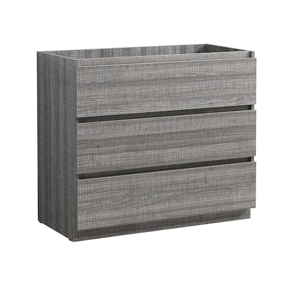 Fresca Lazzaro 39.30 in. Modern Bath Vanity Cabinet Only in Glossy Ash Gray