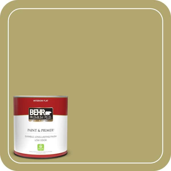 BEHR PREMIUM PLUS 1 qt. #PPU9-05 Natchez Moss Flat Low Odor Interior Paint & Primer