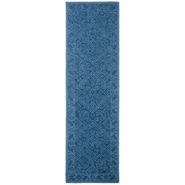 Dip Dye 2 ft. x 7 ft. Navy Blue Oriental Runner Rug