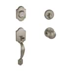 Billaby Satin Nickel Single Cylinder Deadbolt with Jeffir Knob Door Handleset