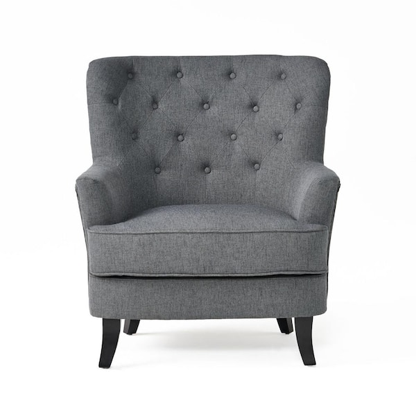 Noble House Anikki Tufted Charcoal Fabric Club Chair