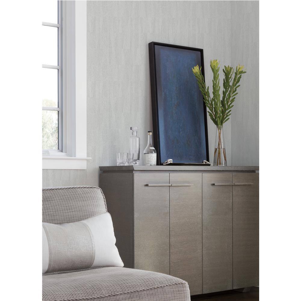 Sutton Silver Textured Geometric Non-Woven Wallpaper