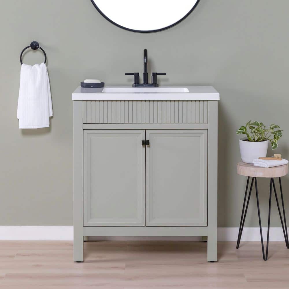 Glacier Bay Foxglade 31 in. Single Sink Light Gray Bath Vanity